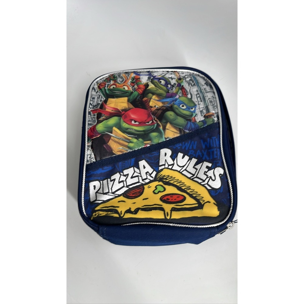 TMNT Pizza Rules Insulated Lunch Bag Blue